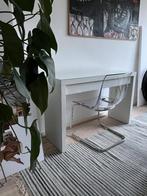 MALM Toilettafel / bureau, wit, 120x41 cm, Ophalen, 100 tot 150 cm, Glas, Elegant verfijnd