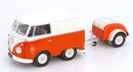 Solido 1:18 Volkswagen T1 Kool Kombi 2023 met aanhanger oran, Solido, -, Nieuw, Ophalen of Verzenden