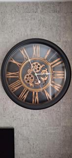 Industriele wandklok kleur zwart, Huis en Inrichting, Woonaccessoires | Klokken, Ophalen, Zo goed als nieuw, Analoog, Wandklok