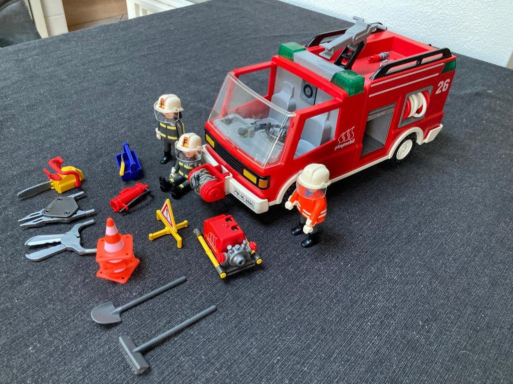 Playmobil Brandweerauto met apparatuur (3880), Ophalen of Verzenden, Gebruikt, Complete set