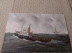 Zeer mooi olieverf schilderij sleep boot smit Lloyd, Verzamelen, Scheepvaart, Ophalen, Zo goed als nieuw, Motorboot