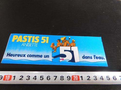 sticker PASTIS 51 Anisette Heureux comme un 51 dans l'eau, Verzamelen, Stickers, Zo goed als nieuw, Bedrijf of Vereniging, Ophalen