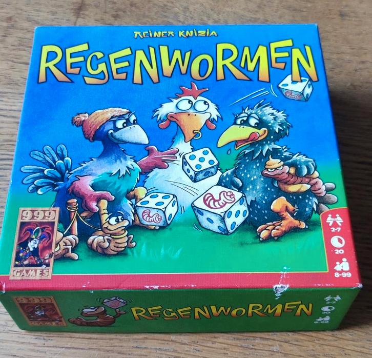 Regenwormen - 999 Games l Dobbelspel l 8+, Hobby en Vrije tijd, Gezelschapsspellen | Kaartspellen, Zo goed als nieuw, Ophalen of Verzenden