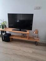 Tv meubel van grenenhout en staal, Ophalen, Zo goed als nieuw, Minder dan 100 cm, Grenenhout
