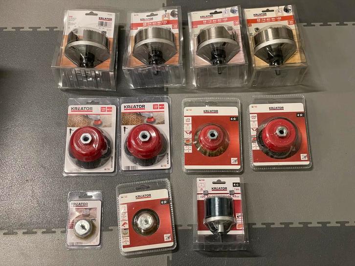 Partij Kreator Gatenzagen & Borstels - Nieuw in Verpakking!, Doe-het-zelf en Verbouw, Gereedschap | Machine-onderdelen en Toebehoren