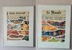 2 x Arno Arts zeefdruk LE MONDE en DAILY TELEGRAPH (1987), Antiek en Kunst, Kunst | Litho's en Zeefdrukken, Ophalen