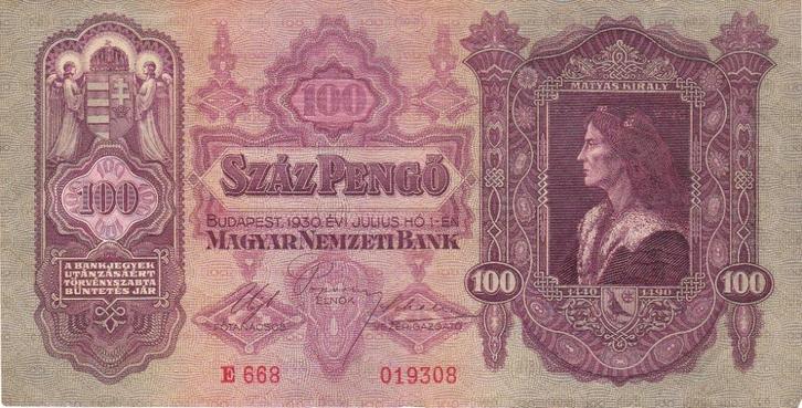 HUNGARY 100 PENGO 1930, Postzegels en Munten, Bankbiljetten | Europa | Niet-Eurobiljetten, Overige landen, Verzenden