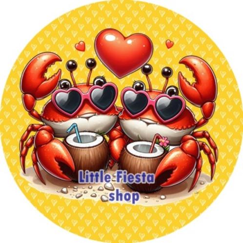 LF4593 icing frosting krab 20cm eetbare taart plaat print, Hobby en Vrije tijd, Taarten en Cupcakes maken, Nieuw, Versiering, Taarten