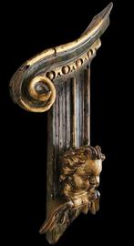 Prachtige Antieke Rijkversierd Houten Pilaster Ornament, Verzenden, ., ., .