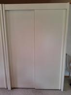 Moderne, strakke, afgrond crème wit schuifdeur kledingkast, Ophalen, Gebruikt, 200 cm of meer, 150 tot 200 cm