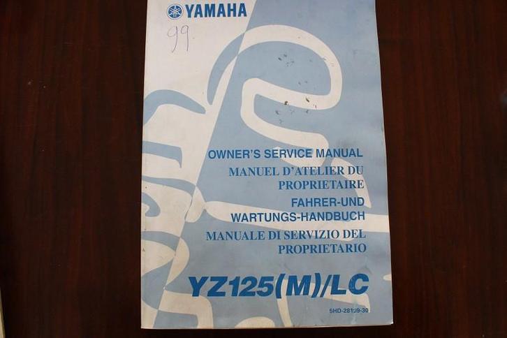 Yamaha YZ125 M/LC 1999 motorcycle service manual YZ 125, Motoren, Handleidingen en Instructieboekjes, Yamaha, Ophalen of Verzenden