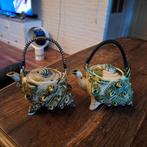 2 Majolica Theepotjes Schelpen, Antiek en Kunst, Ophalen of Verzenden
