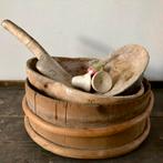 Zweedse antieke houten bakken en divers, Ophalen of Verzenden, Zo goed als nieuw, Rond, Hout