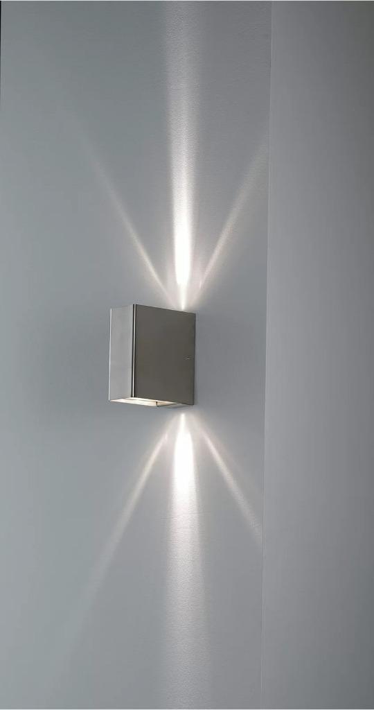 Morosini Sunrise/PA Wandlamp, RVS, Huis en Inrichting, Lampen | Wandlampen, Zo goed als nieuw, Glas, Metaal, Ophalen of Verzenden