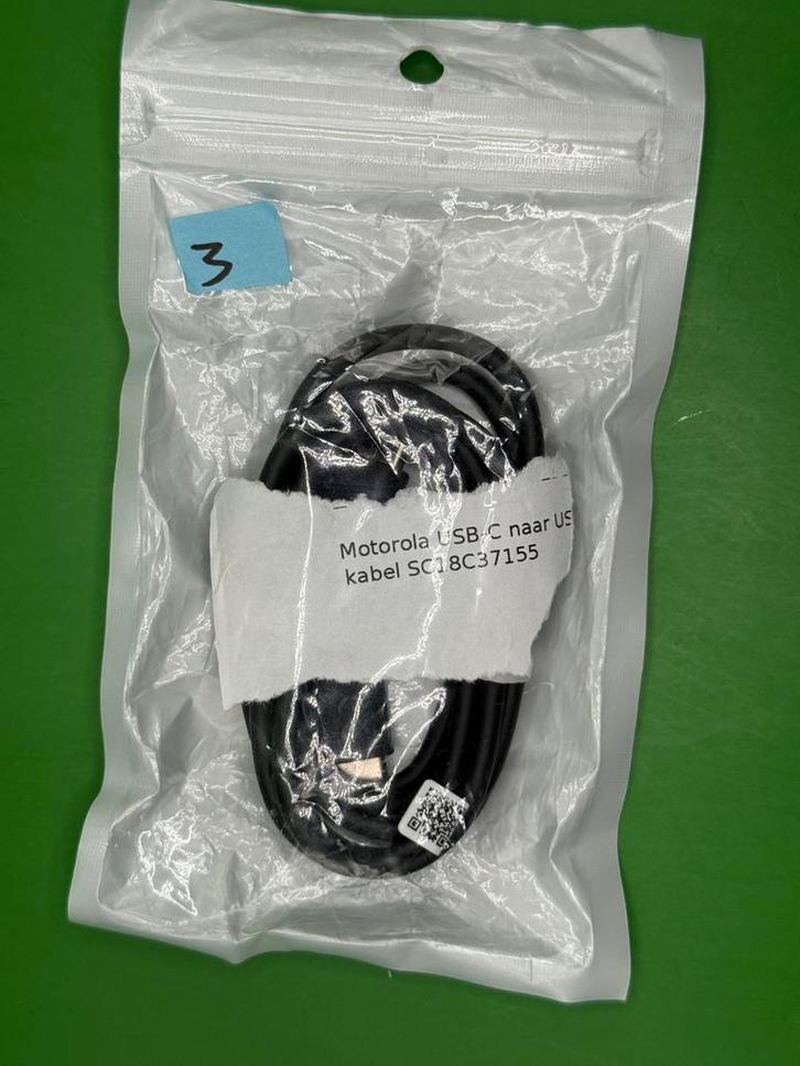 Motorola USB-C naar USB-C kabel SC18C37155, Telecommunicatie, Mobiele telefoons | Telefoon-opladers, Nieuw, Motorola, Ophalen of Verzenden
