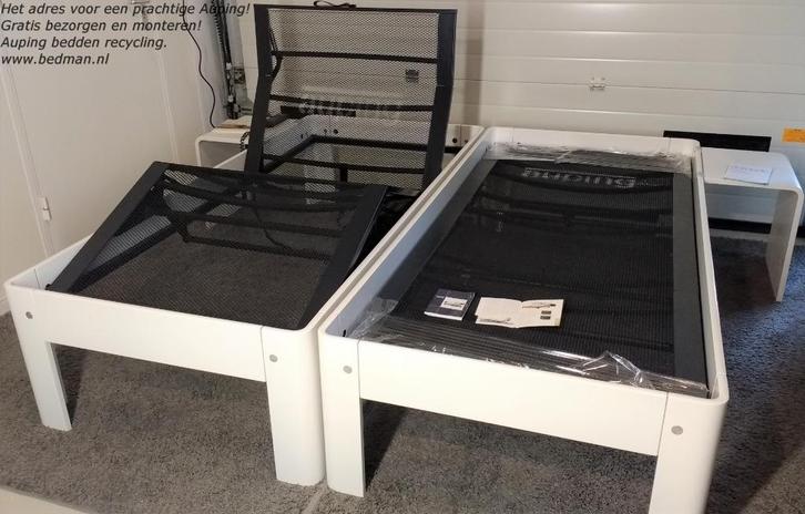 2 Prachtige eenpersoons Auping bedden. Gratis bez/monteren!, Huis en Inrichting, Slaapkamer | Bedden, Zo goed als nieuw, Tweepersoons