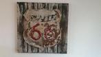 Stoer & Uniek 3D Route 66 Wanddecoratie  80x80 cm, Huis en Inrichting, Woonaccessoires | Schilderijen, Tekeningen en Foto's, Ophalen