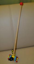 Houten loopstokje met bijfiguurtje loop stokje duwstokje, Ophalen of Verzenden, Nieuw, Duw- of Trekspeelgoed