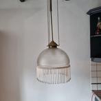 Hanglamp glazen bewerkte kap, Huis en Inrichting, Lampen | Hanglampen, Ophalen, Gebruikt, Minder dan 50 cm