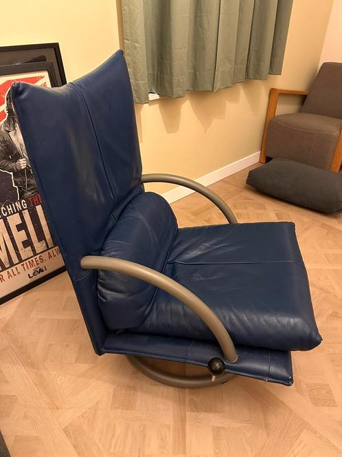 DESIGN FAUTEUIL ECHTE ROLF BENZ BMP LEER, bijna Z.G.A.N. !, Huis en Inrichting, Fauteuils, Gebruikt, Leer, 75 tot 100 cm, Ophalen