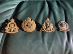 4 originele oude capbadges. 3 Canadees, 1 Brits., Ophalen of Verzenden, Embleem of Badge