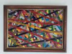 verfschilderij met agrarische elementen, Antiek en Kunst, Kunst | Schilderijen | Abstract, Ophalen of Verzenden