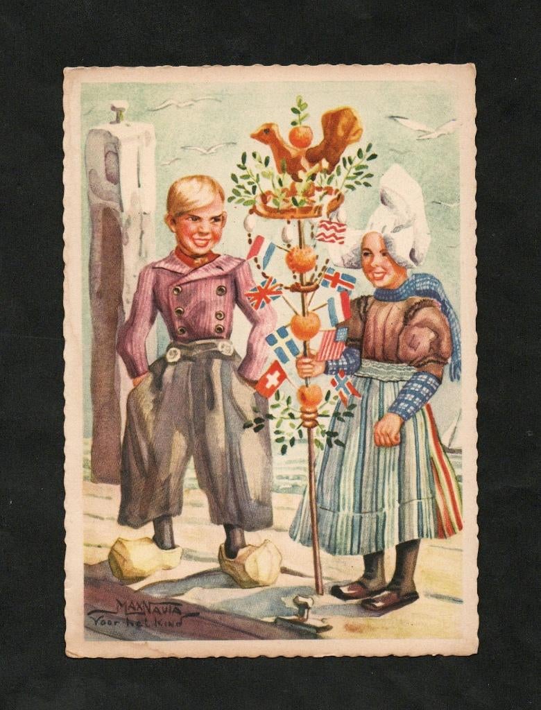 Volendam Palmpasen Palmpasenstok Klederdracht., Ophalen of Verzenden, 1940 tot 1960, Ongelopen, Noord-Holland