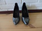 Pumps Marco Tozzi - zwart + zilver metallic - maat 39, Ophalen, Pumps, Zwart, Marco Tozzi