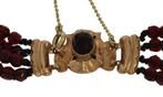 Granaten antiek 4-strengs ketting dames 14k slot goud meisje, Sieraden, Tassen en Uiterlijk, Antieke sieraden, Ophalen of Verzenden