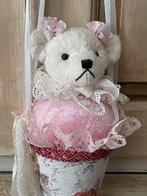 Prachtig sierlijk artist hang ornament met berenhoofdje, Ophalen of Verzenden, Zo goed als nieuw, Stoffen beer, Overige merken