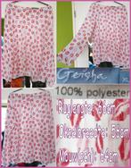 GEISHA witte transparante blouse met kusjes/lippen maat 42, Geisha, Wit, Maat 42/44 (L), Nieuw
