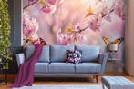 Fotobehang / Behang - Stralende Kersenbloesem en Vlinders, Verzenden, Bloemen, 10 tot 25 m², Fotobehangkoning.nl