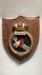 Torpedoboot HMCS Saguenay Canada schildje, Ophalen of Verzenden, Landmacht, Nederland, Embleem of Badge