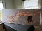 Vrouwelijk Naakt Schilderij - Handgeschilderd 180x70, Ophalen of Verzenden