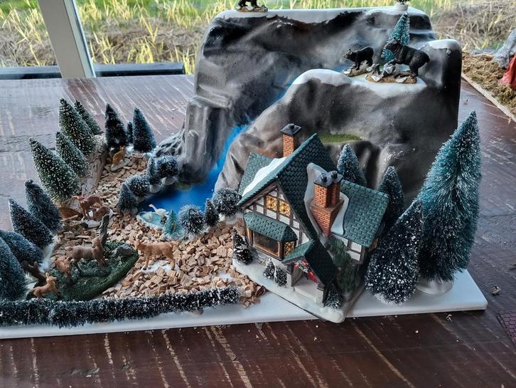 Compleet berglandschap met gedeeltelijk Lemax items, Diversen, Kerst, Gebruikt, Ophalen of Verzenden