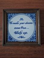 Ingelijste Delfts blauwe tegel 15x15cm 'To make your...', Antiek en Kunst, Antiek | Wandborden en Tegels, Ophalen of Verzenden