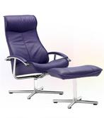 Novastyl leren relaxstoel met voetenbank,eyecatcher, Huis en Inrichting, Fauteuils, Ophalen, Gebruikt, 75 tot 100 cm, Metaal