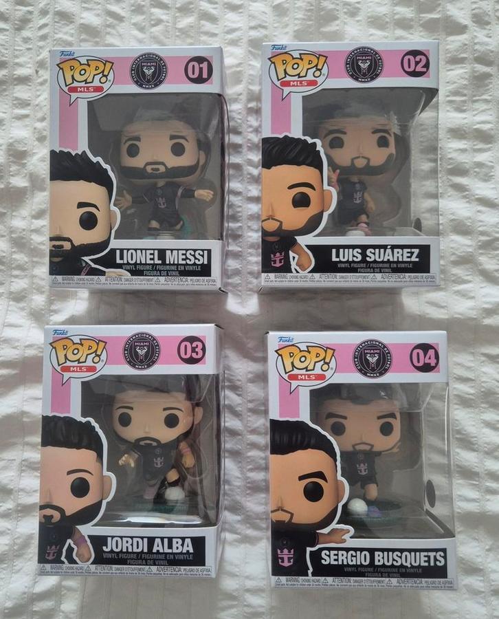 Complete Inter Miami Funko Pop set Messi Suarez Alba Busquet, Verzamelen, Poppetjes en Figuurtjes, Nieuw, Ophalen of Verzenden