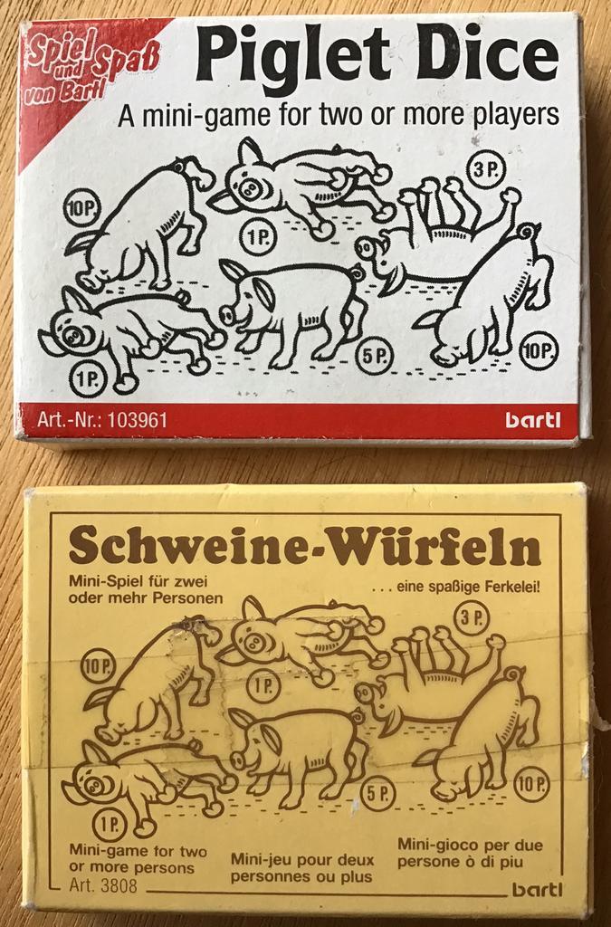 Piglet Dice & Schweine Würfeln - ZGAN, Hobby en Vrije tijd, Gezelschapsspellen | Overige, Zo goed als nieuw, Een of twee spelers