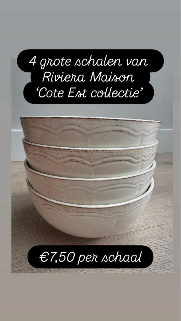 Riviera Maison Cote Est Saladeschalen - 4 stuks, Huis en Inrichting, Keuken | Servies, Zo goed als nieuw, Overige stijlen, Ophalen of Verzenden