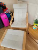 Zgan Creme Kleurige Ikea POANG Fauteuil met Hocker, Ophalen, Zo goed als nieuw