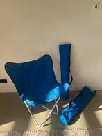 2x Blauwe Vlinderstoel met Tas, Ophalen, Zo goed als nieuw, Metaal, Inklapbaar