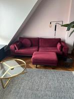 Stijlvolle bordeaux rood - 3-zitsbank, Ophalen, Zo goed als nieuw, Stof