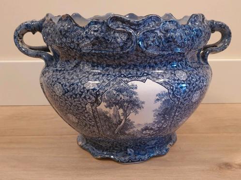 Grote antieke Vaas met Blauw Decor, Antiek en Kunst, Antiek | Vazen, Ophalen