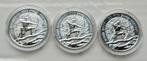 3x Robin Hood £2 QE2 2021, Ophalen of Verzenden, Overige landen, Zilver