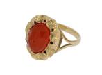 Carneool antieke 14k gouden vintage dames ring edelsteen, Sieraden, Tassen en Uiterlijk, Antieke sieraden, Ophalen of Verzenden