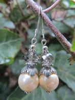 Oorbellen Diamond Ivory shellparel-kristalglas zilver, Hangers, Wit, Nieuw, Zilver