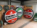 Mooie grote dubbele heineken lichtbak en met  2 rode schalen, Verzamelen, Biermerken, Ophalen, Gebruikt, Reclamebord, Plaat of Schild