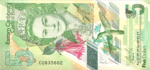 5 Dollars East Caribbean States 2021 Bankbiljet UNC #OC4, Postzegels en Munten, Bankbiljetten | Amerika, Los biljet, Midden-Amerika