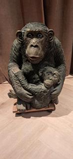 Polystone moeder aap met baby, Ophalen of Verzenden, Zo goed als nieuw, Dier
